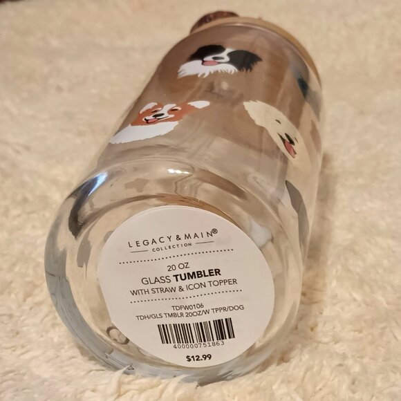 The Paper Store's Various Dog Breeds (20 oz.)Glass Tumbler with Straw & Topper - Picture 9 of 9